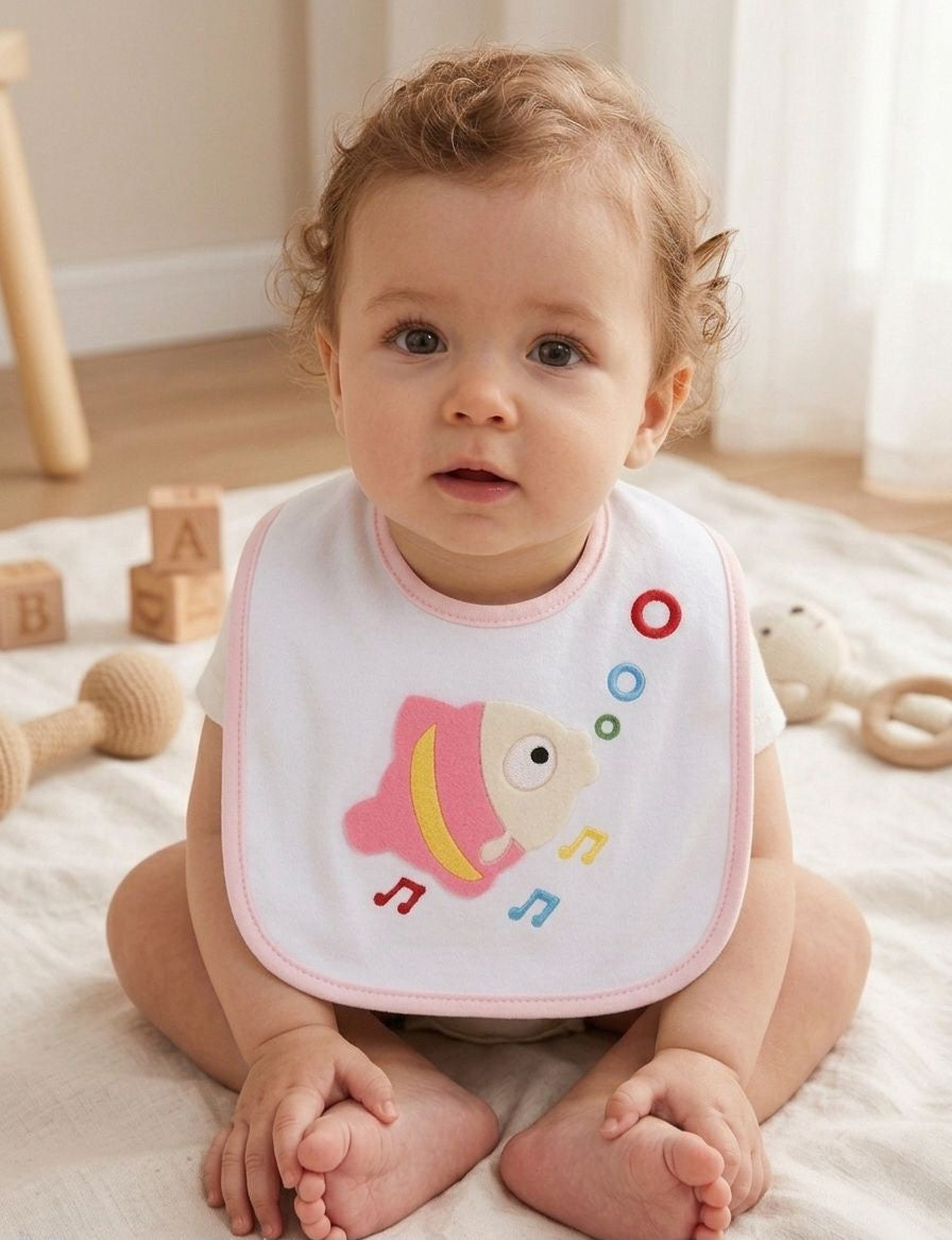 The "Coral Chorus" Musical Fish Snap Bib SET OF 3
