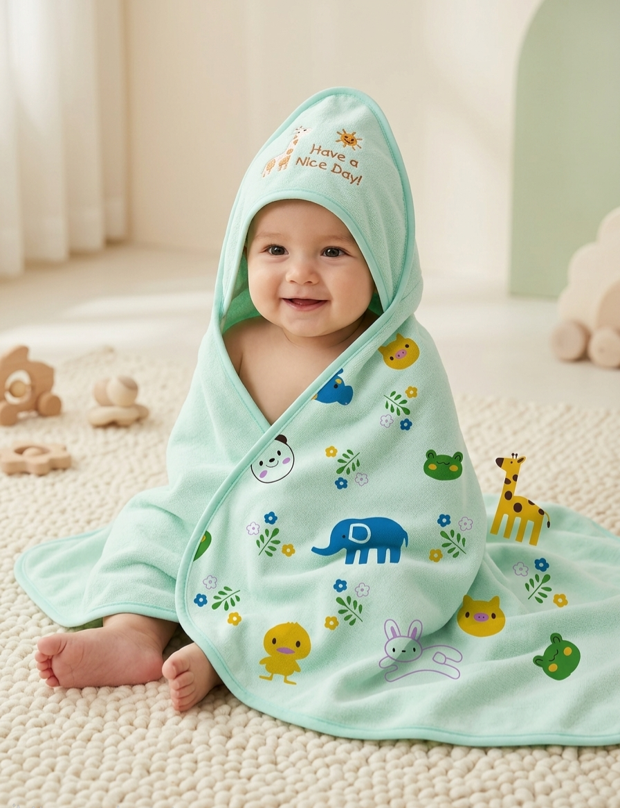 The "Have a Nice Day" Animal Friends Hooded Towel