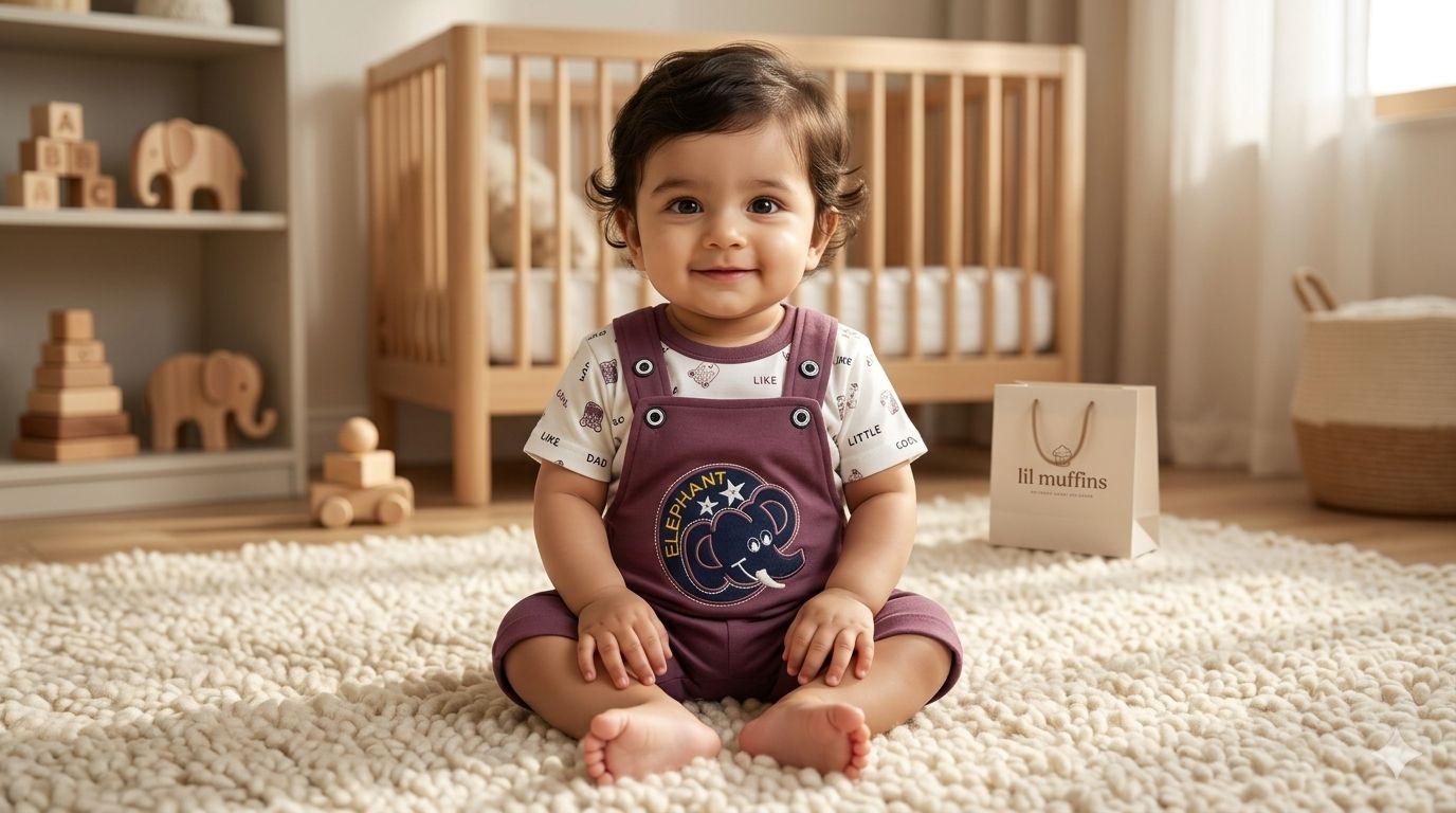 2-Piece Baby Shortall and Patterned Tee DUNGREE Outfit