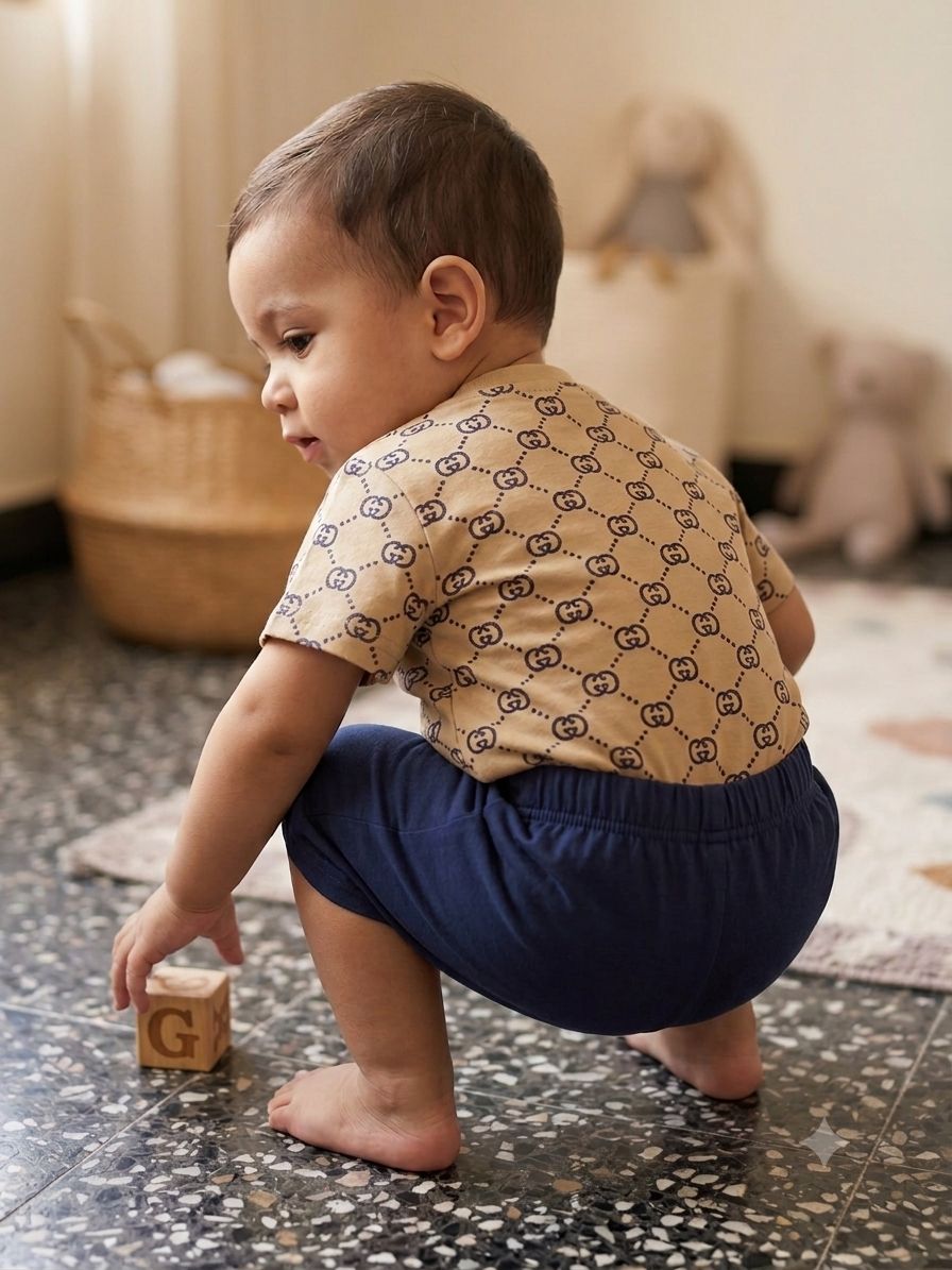 Classic Monogram Character Tee & Shorts Set