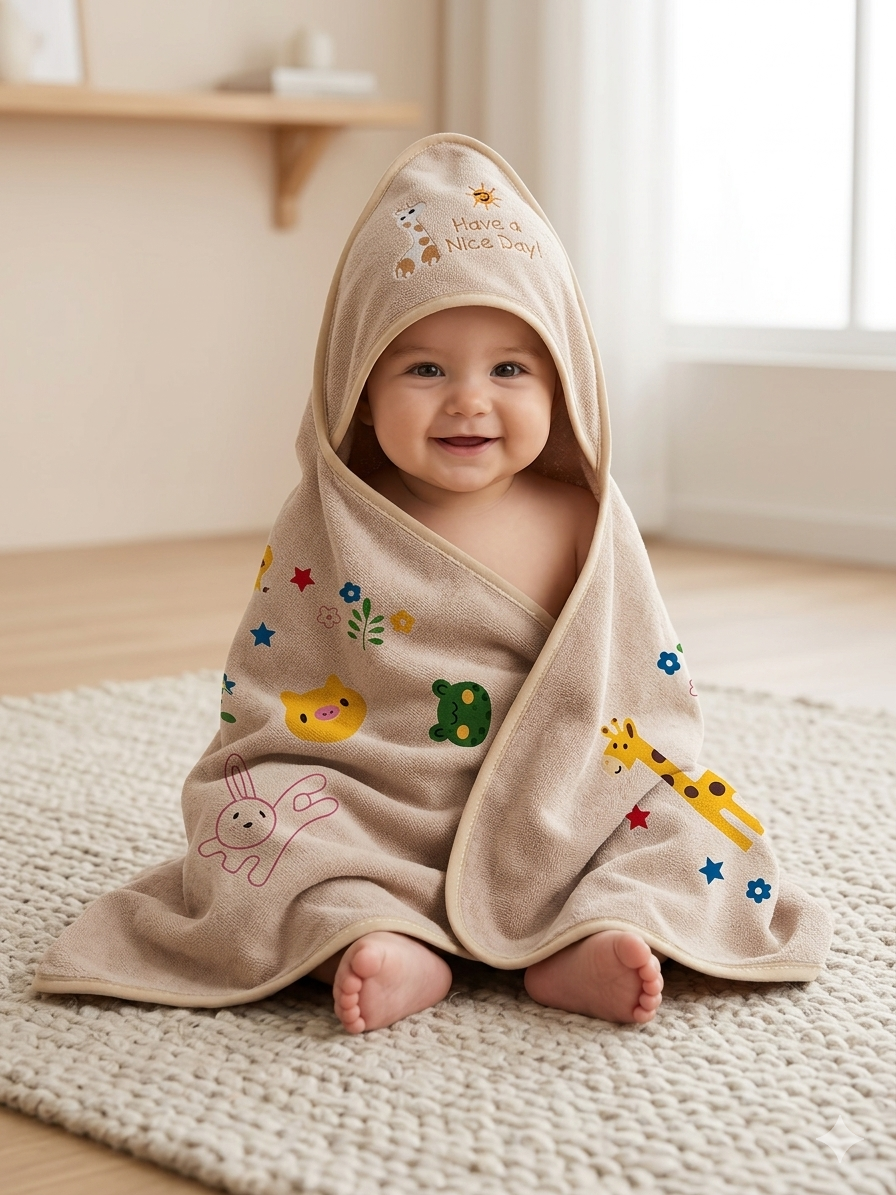 The "Have a Nice Day" Animal Friends Hooded Towel